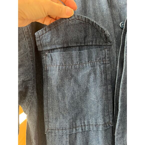 NWT Levi’s Denim Utility Jumpsuit Size L Adjustable Waist 27” Inseam - Picture 15 of 16